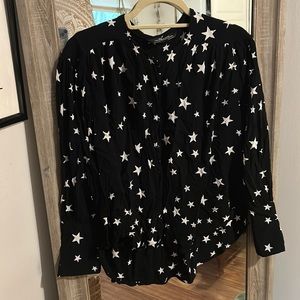 Zara Star Button Down Blouse